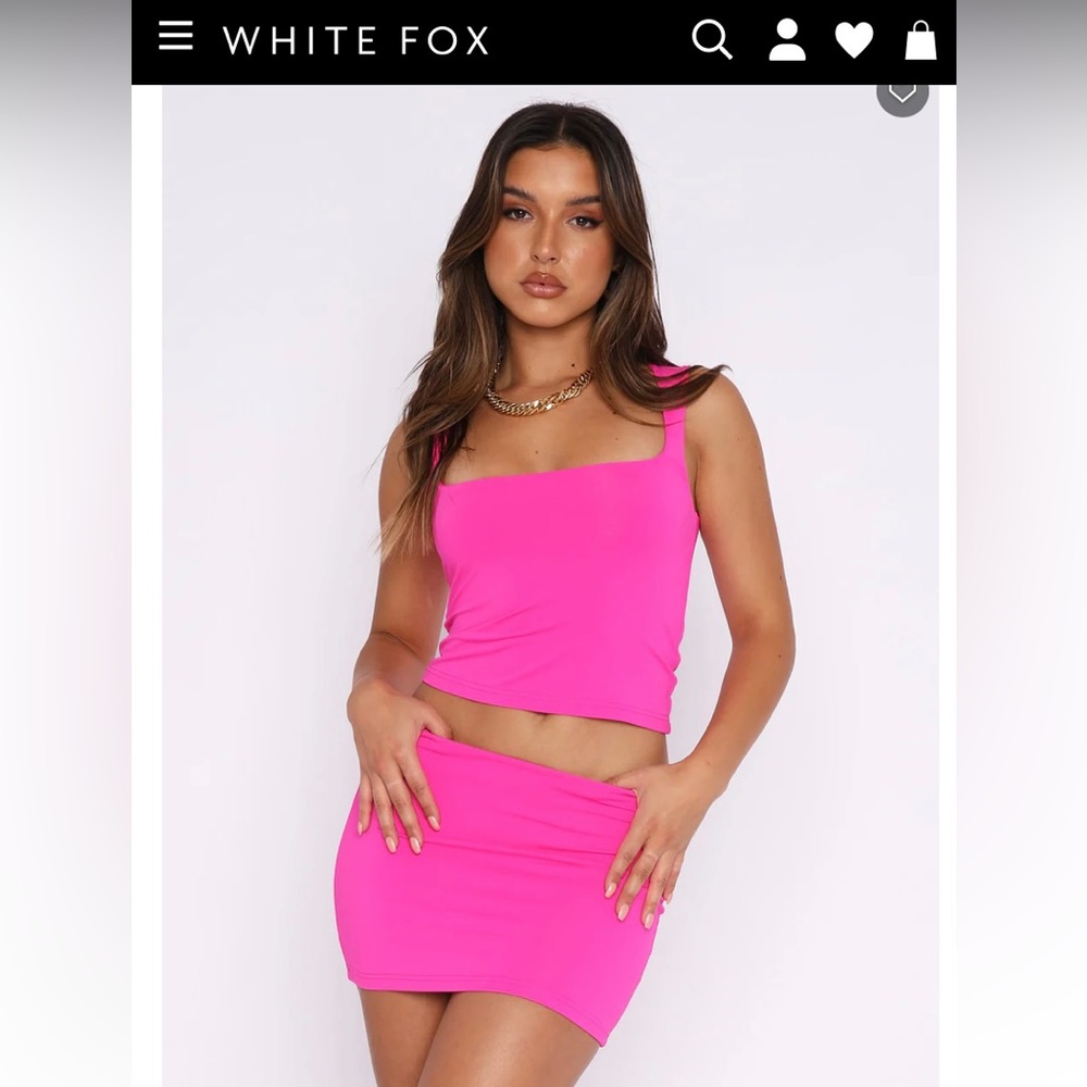 White fox boutique- fell in love top and dynasty mini skirt